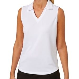 Lady Hagan White Collar Sleeveless Top